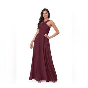 Azazie Dixie Dress in Cabernet | Size A12